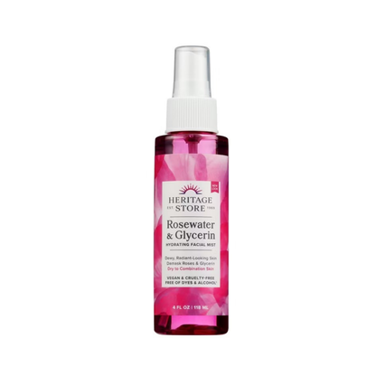 Heritage Store Rosewater and Glycerin Hydrating Facial Mist 4fl oz