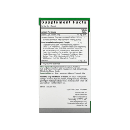 Nature’s Answer Resveratrol 250 mg 60c