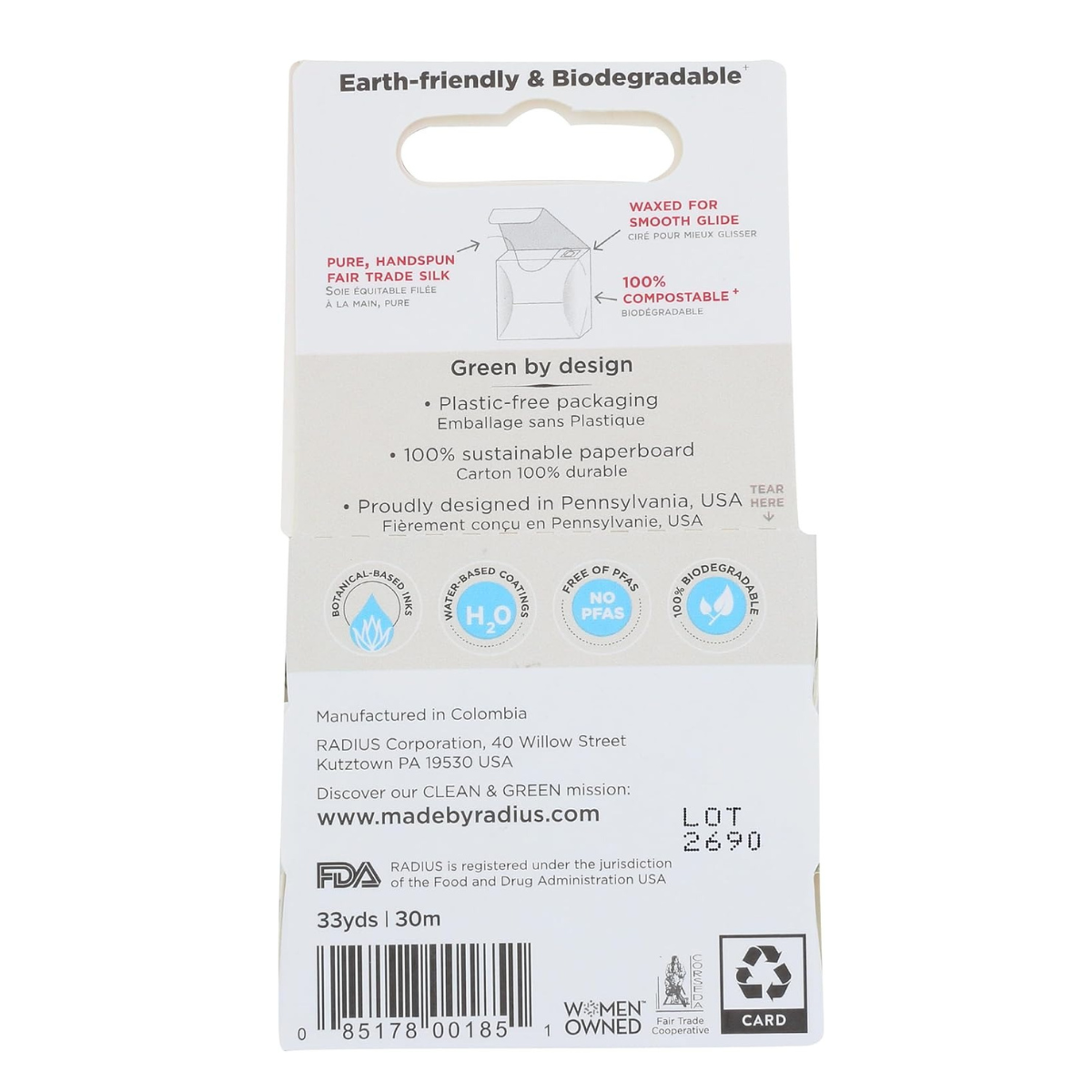 Radius Natural Biodegradable Silk Floss 33Yrd