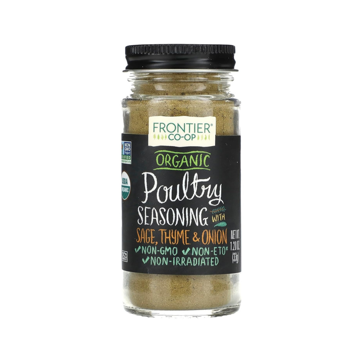 Frontier Herb Organic Poultry Seasoning with Sage Thyme & Onion 1.2oz