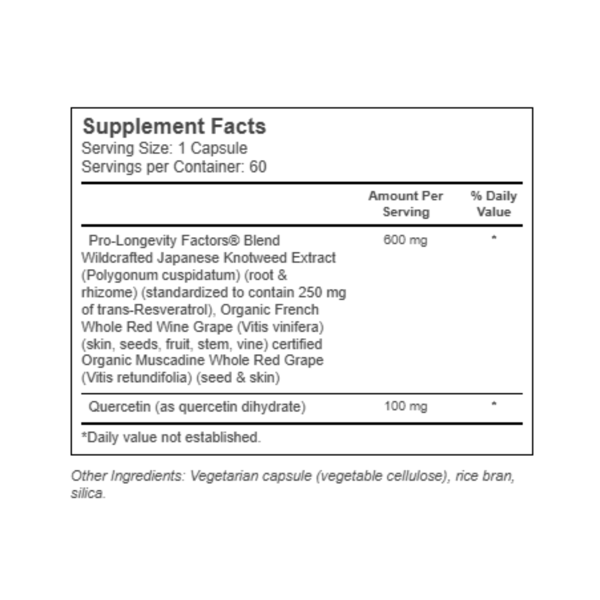Reserveage Nutrition Resveratrol 250mg 60c