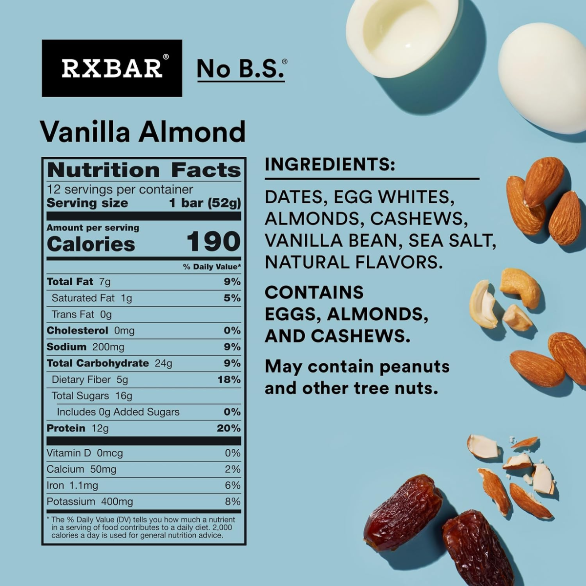 Rxbar Protein Bar Vanilla Almond 1.83oz