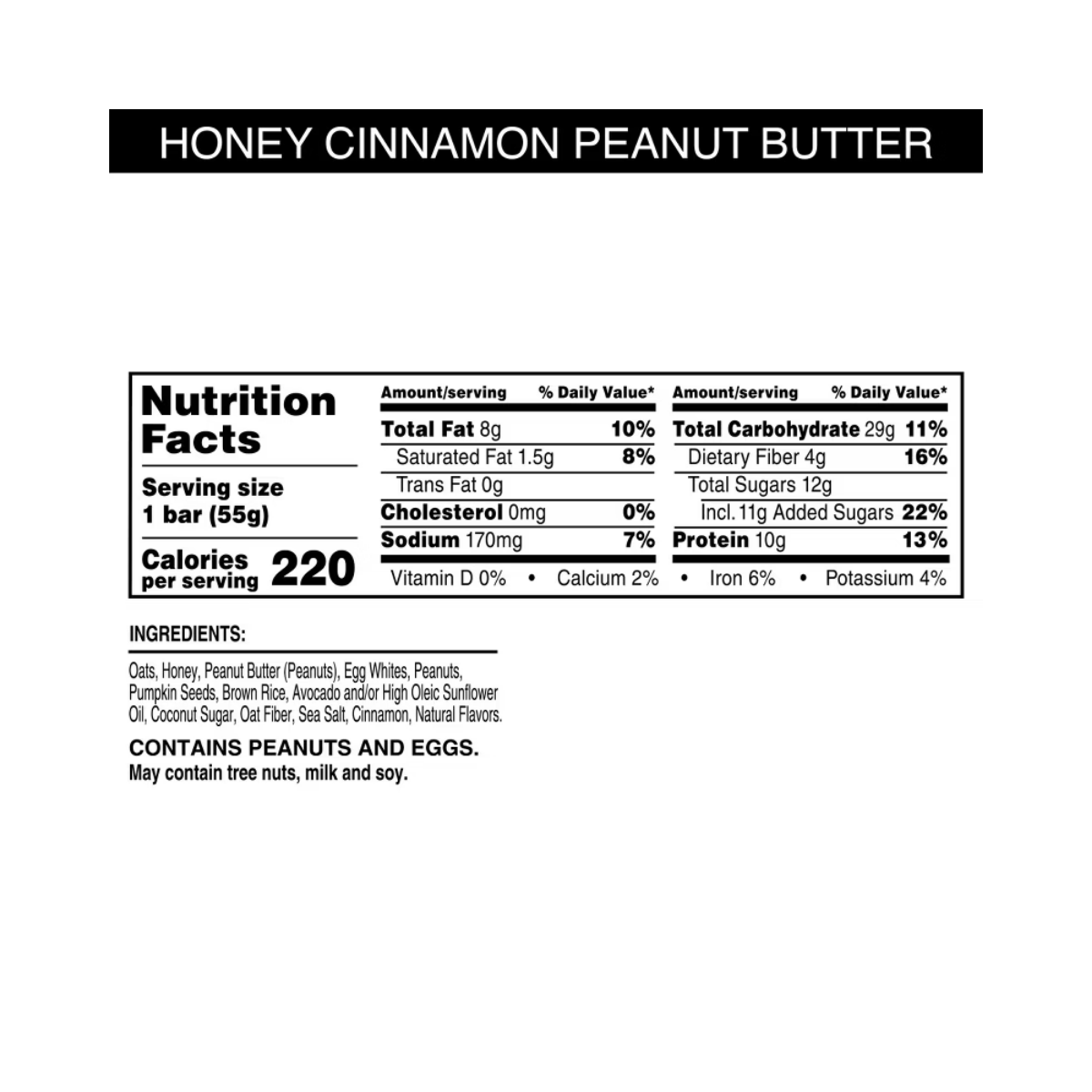 RXBAR A.M. Honey Cinnamon Peanut Butter Bar 1.9oz