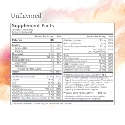 CLEAN Probiotic Protein Powder Unflavor 21.16oz