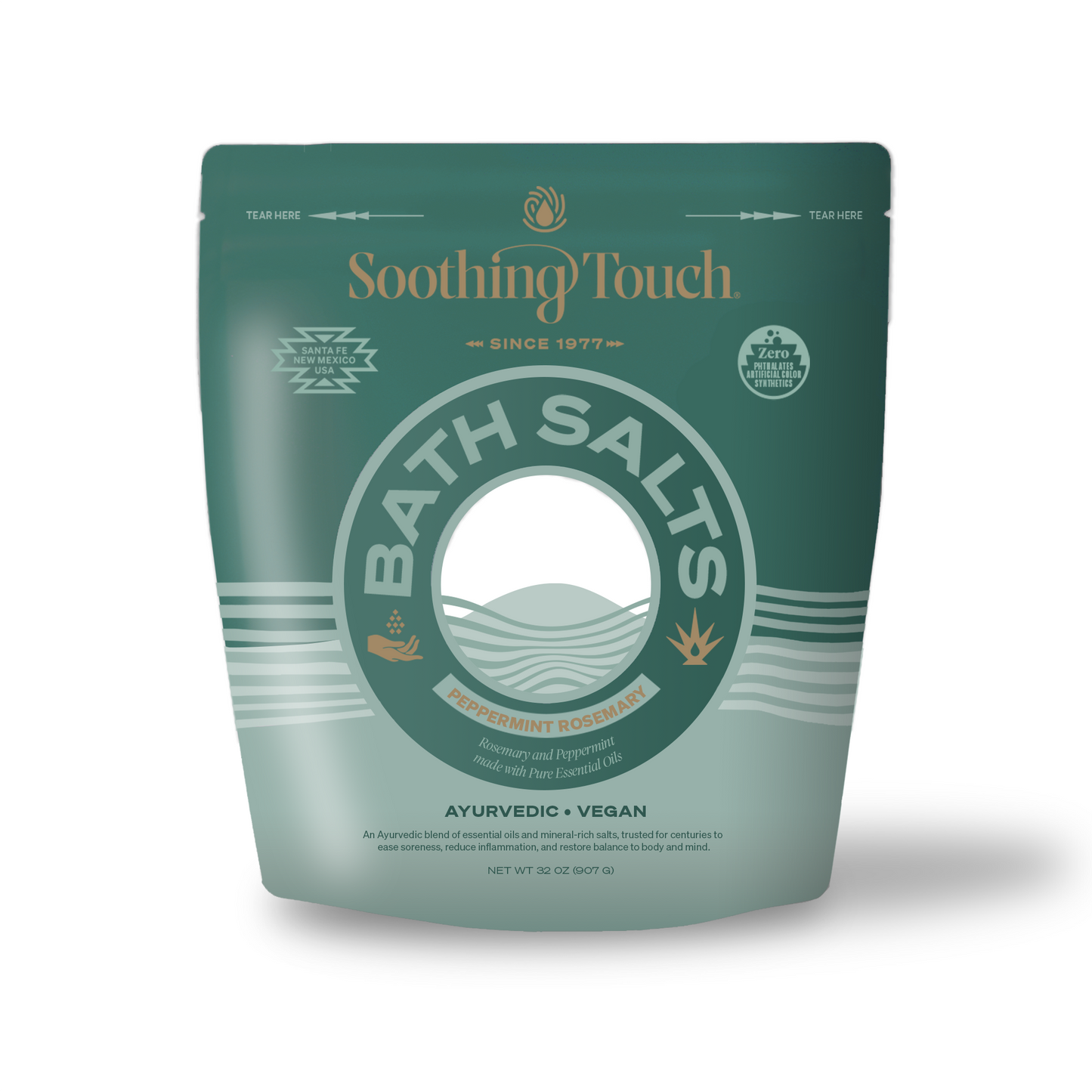 Soothing Touch Invigorating Peppermint Rosemary Bath Salts 32 oz