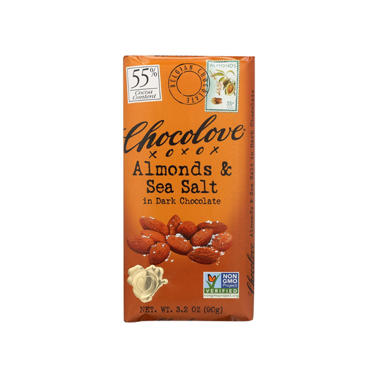 Chocolove Xoxox Dark Chocolate Almond Salt 55% 3.2oz