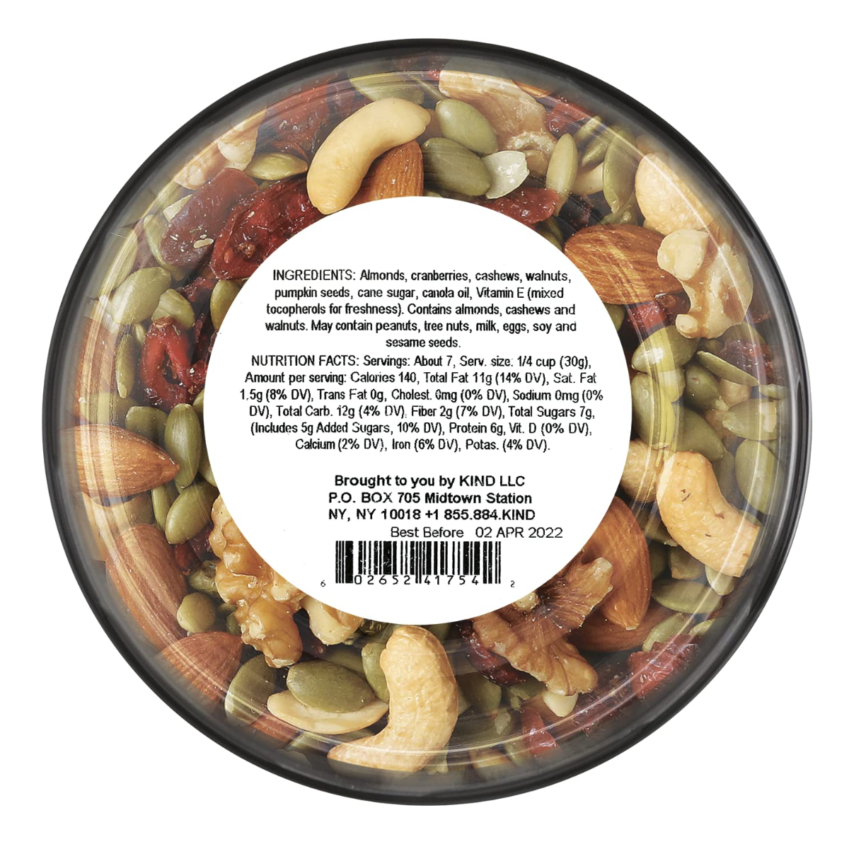 KIND Cashew Cranberry Walnut Trail Mix with Almonds & Pumpkin Seeds 7.5oz