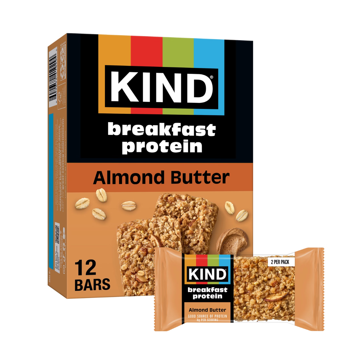 KIND Breakfast Protein Bars Almond Butter 8g Protein 12c