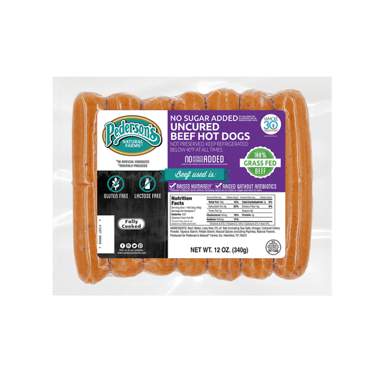 Pederson's Natural Hot Dog Beef Uncured GF 12oz