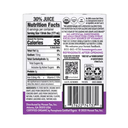 Honest Kids Organic Goodness Grapeness Juice OG 6.7oz