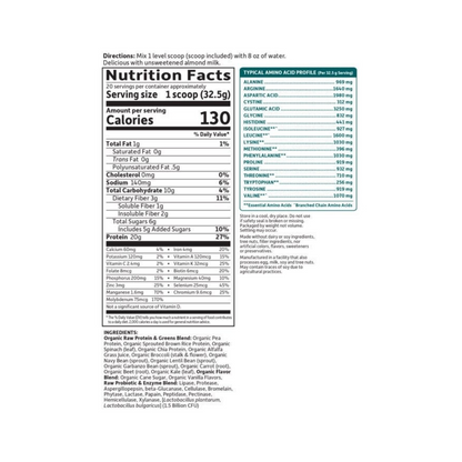 Garden Of Life Raw Organic Protein and Greens Lightly Sweet Powder 651g