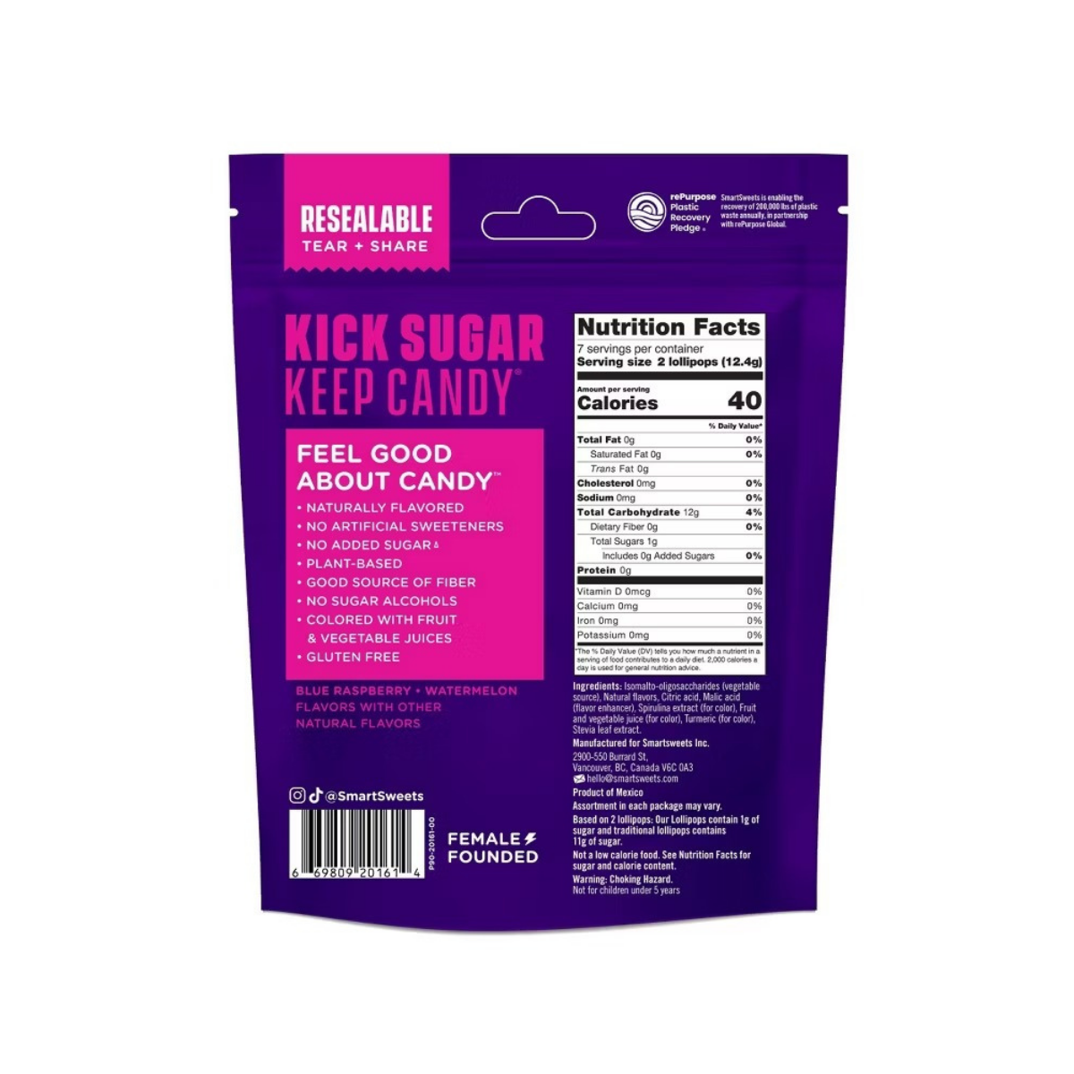 SmartSweets Halloween Lollipops Candy 3oz