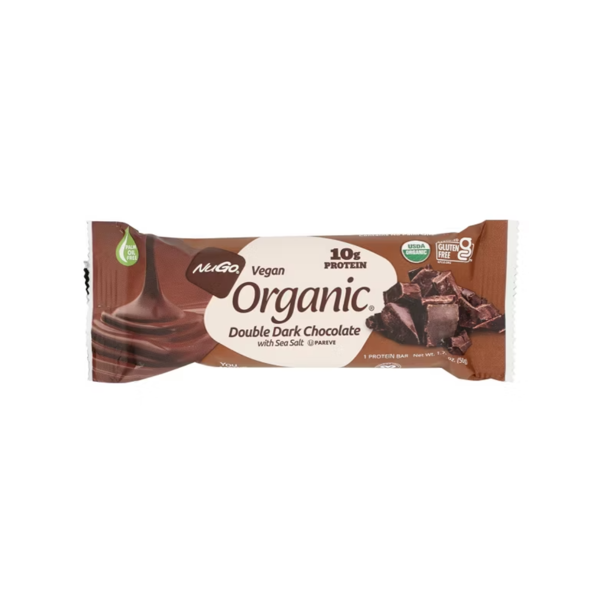 Nugo Organic Double Dark Chocolate Vegan Protein Bar 1.76oz