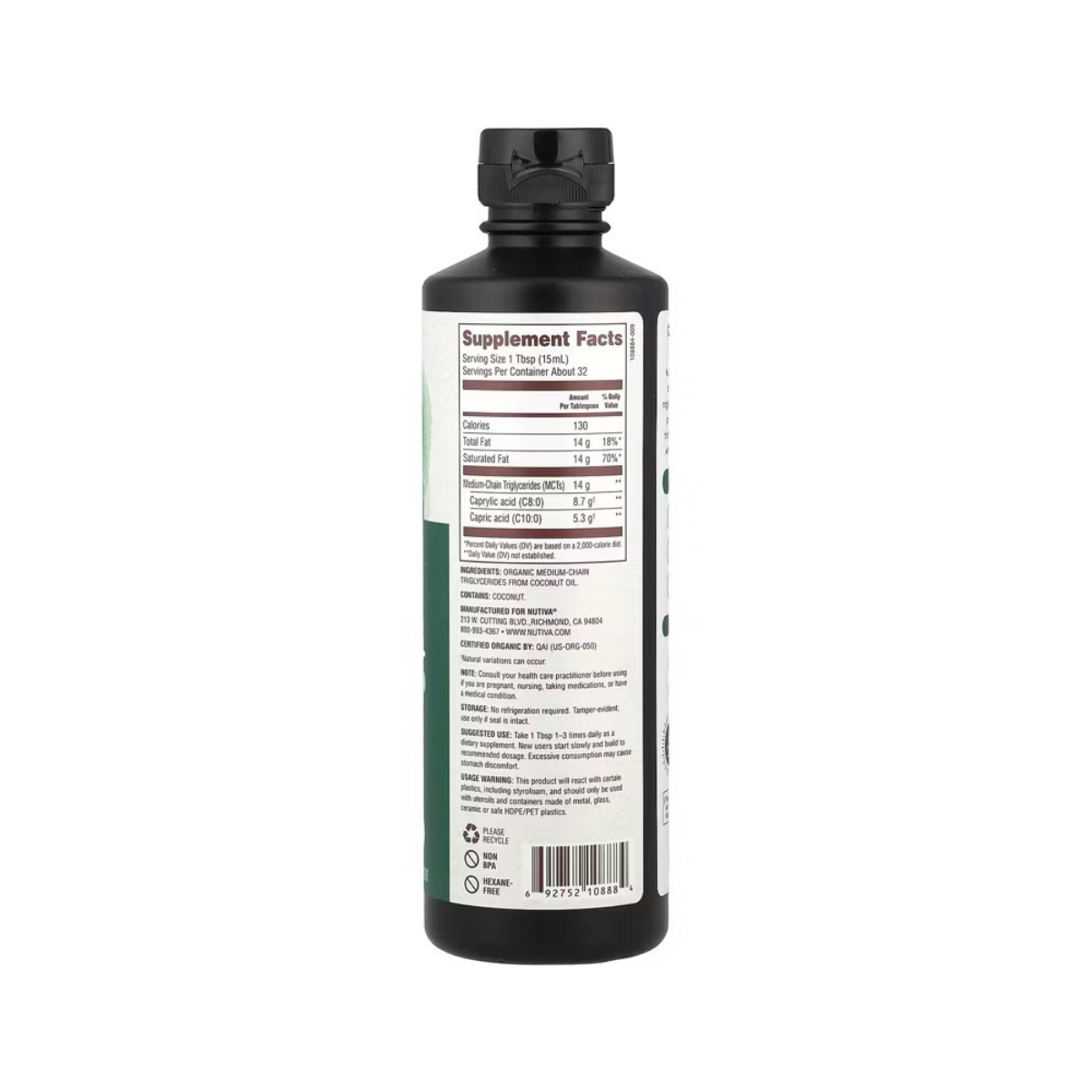 Nutiva Organic MCT Oil 16 fl oz
