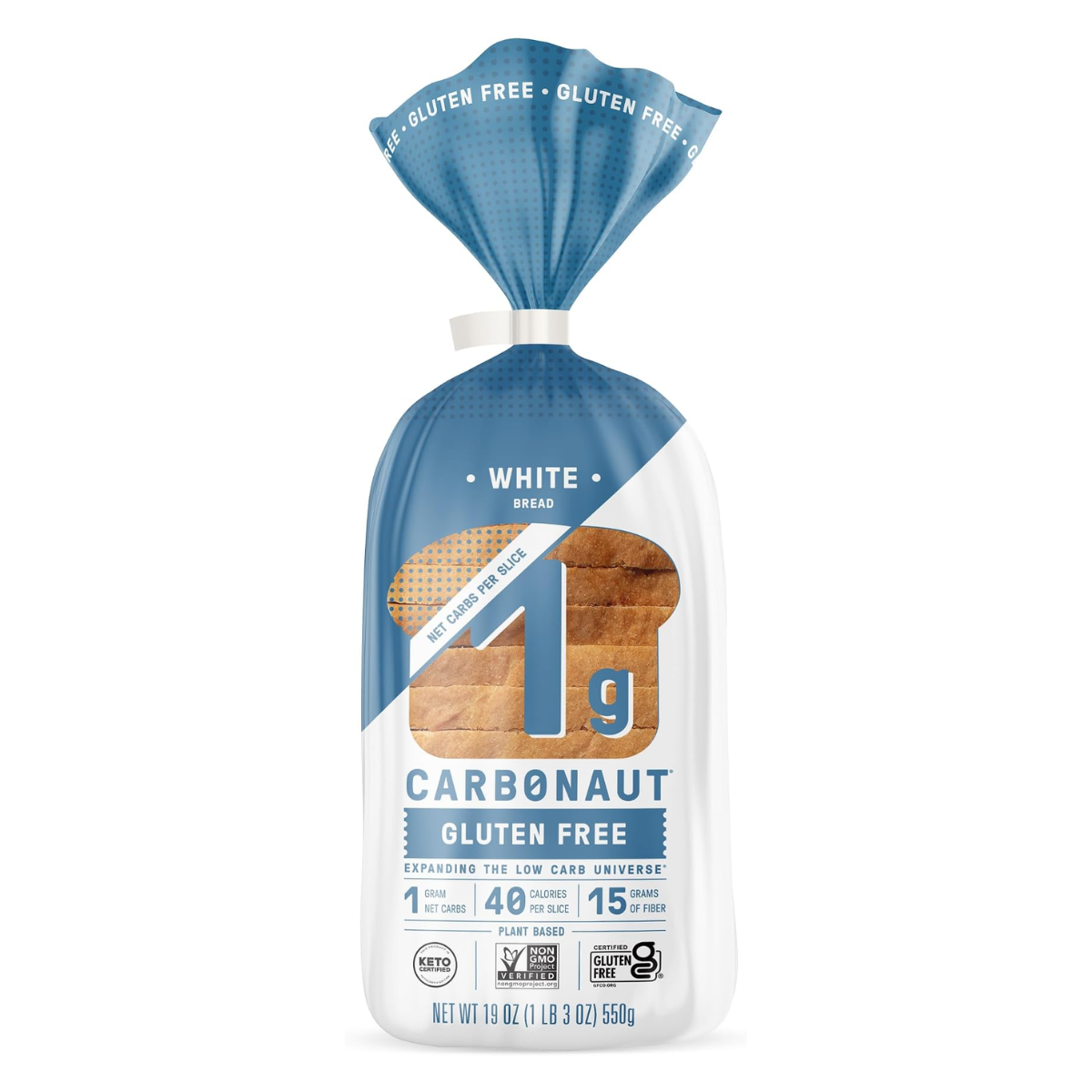 Carbonaut White Low Carb Keto Bread GF 19oz