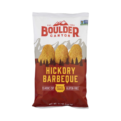 Boulder Canyon Potato Chips Kettle Cooked Classic Cut Hickory Barbeque 6.5oz