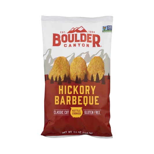 Boulder Canyon Potato Chips Kettle Cooked Classic Cut Hickory Barbeque 6.5oz