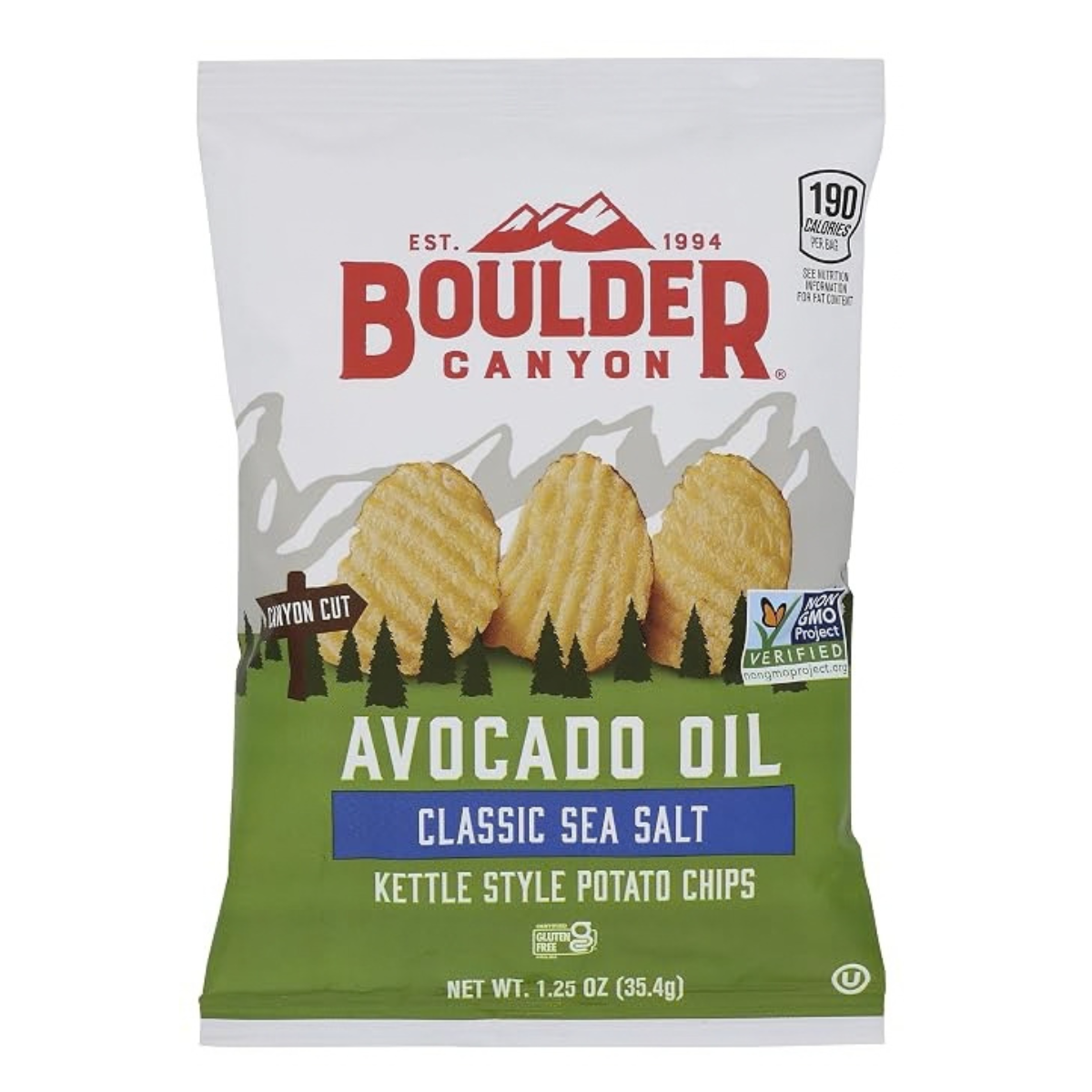 Boulder Canyon Classic Sea Salt Avocado Oil Potato Chips GF 1.25oz