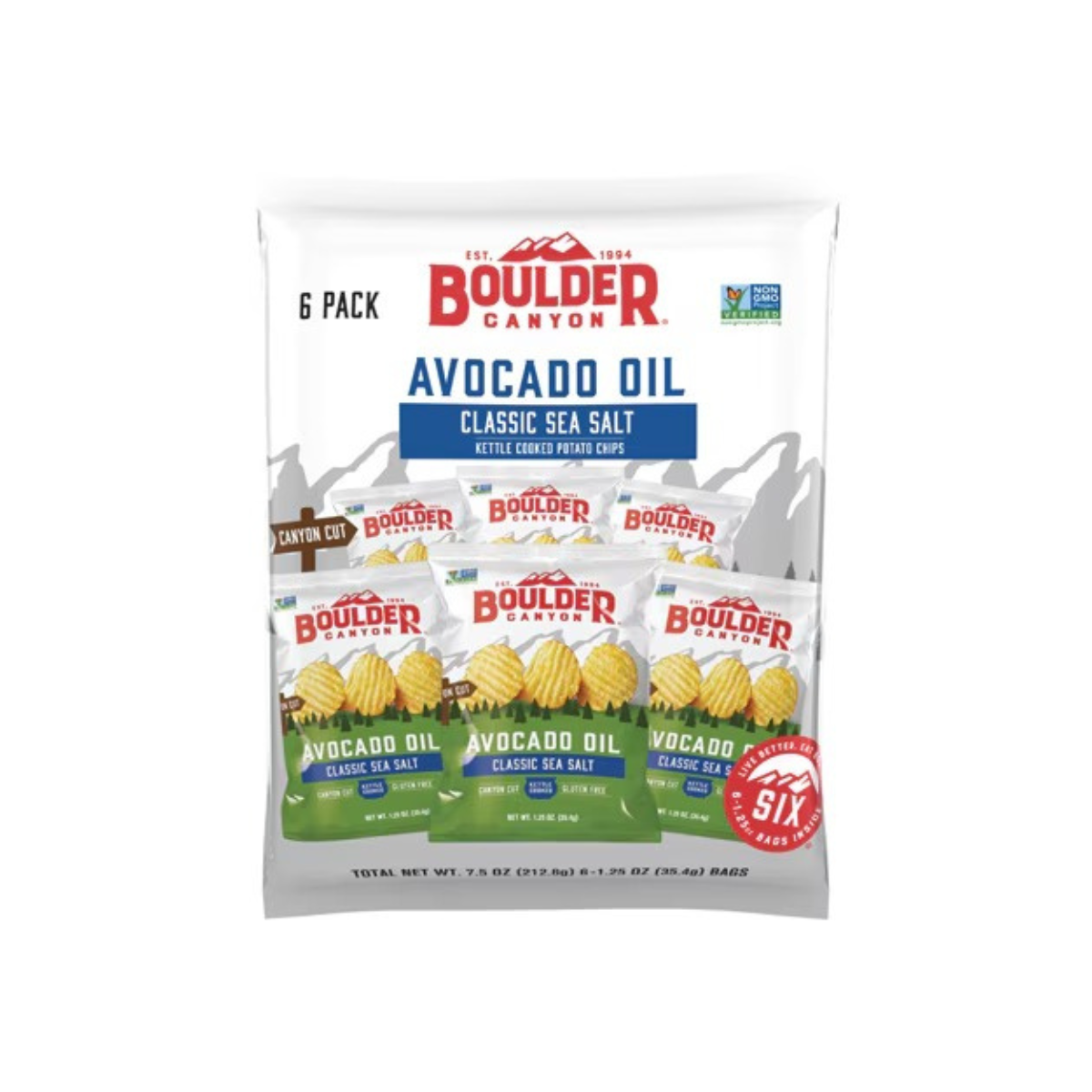 Boulder Canyon Chip Potato Avocado Sea Salt 6c