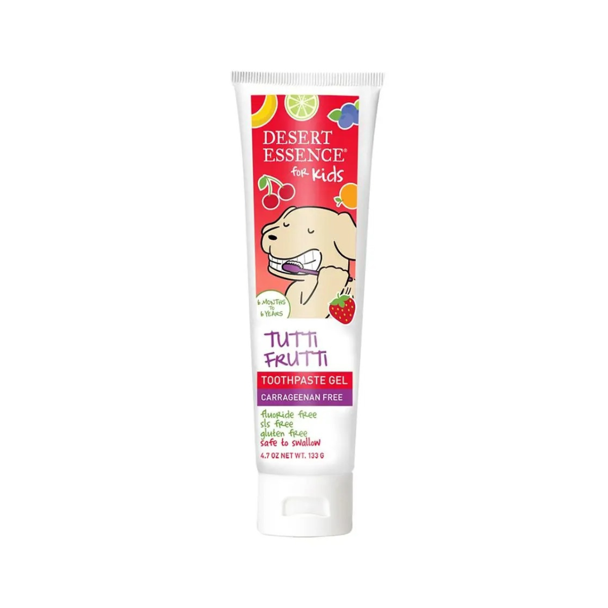 Desert Essence Kids Tutti Frutti Carrageenan Free Toothpaste Gel 4.7 oz
