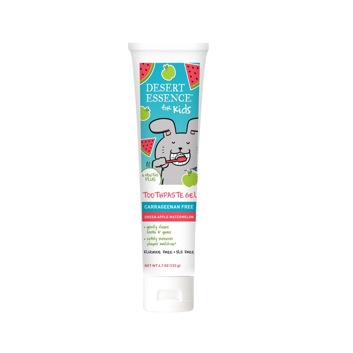 Desert Essence Kids Toothpaste Gel Green Apple Watermelon 4.7 oz