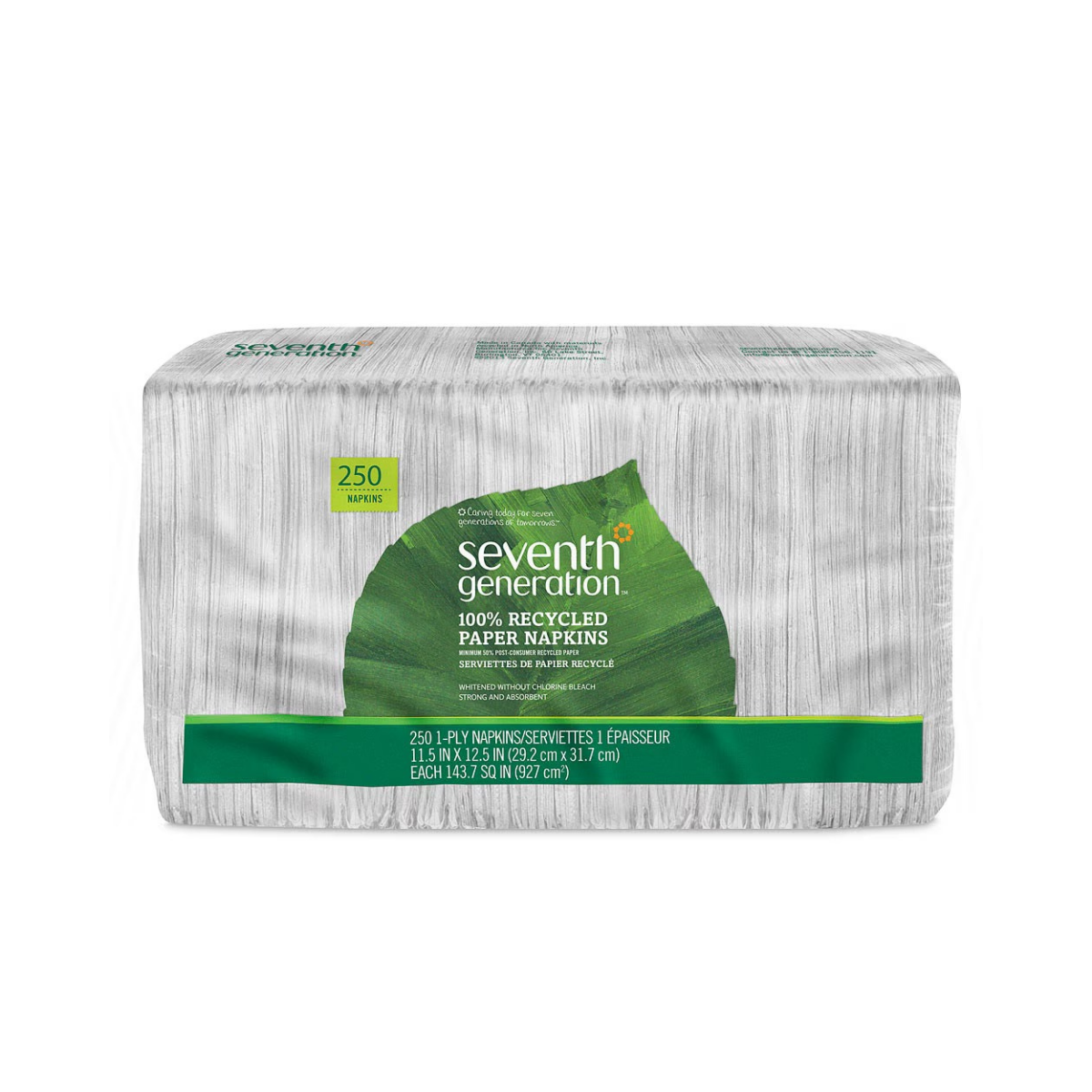 Seventh Generation Paper Napkins 100% Recycled 1-Ply White 250c