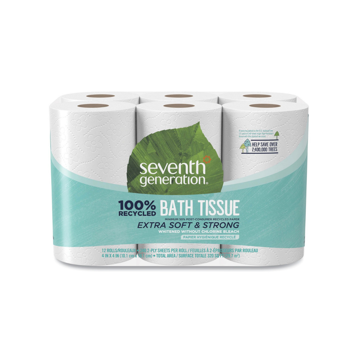 Seventh Generation Bath Tissue 100% Recycled 2-Ply 240 Sheet 12c
