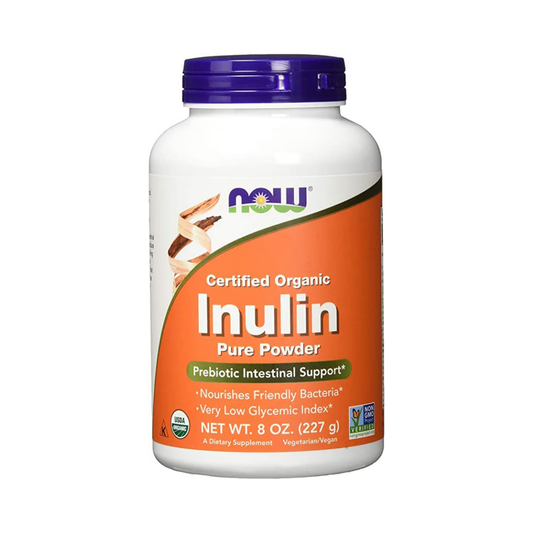 NOW Certified Organic Inulin Prebiotic Pure Powder 8 oz