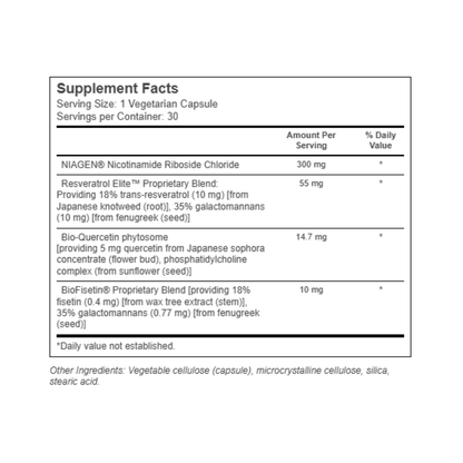Life Extension Optimized NAD+ Cell Regenerator and Resveratrol Elite V 30c