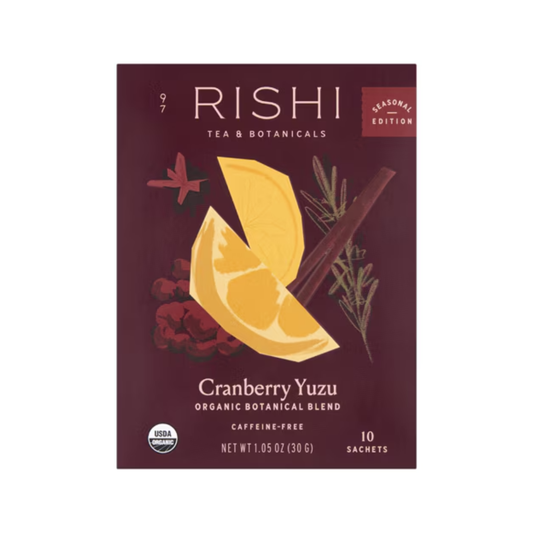 Rishi Tea Seasonal Edition Tea Caffeine-Free Botanical Blend Cranberry Yuzu OG 10c