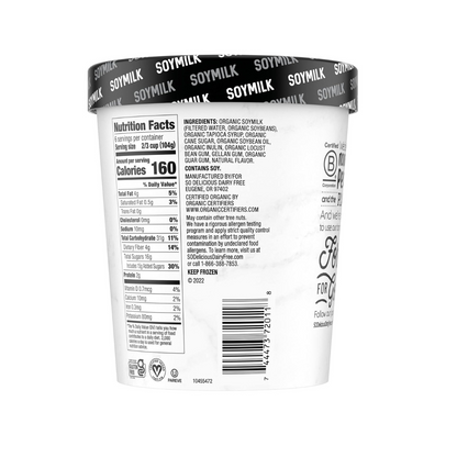 So Delicious Dairy Free Soy Milk Frozen Dessert Creamy Vanilla OG 32oz