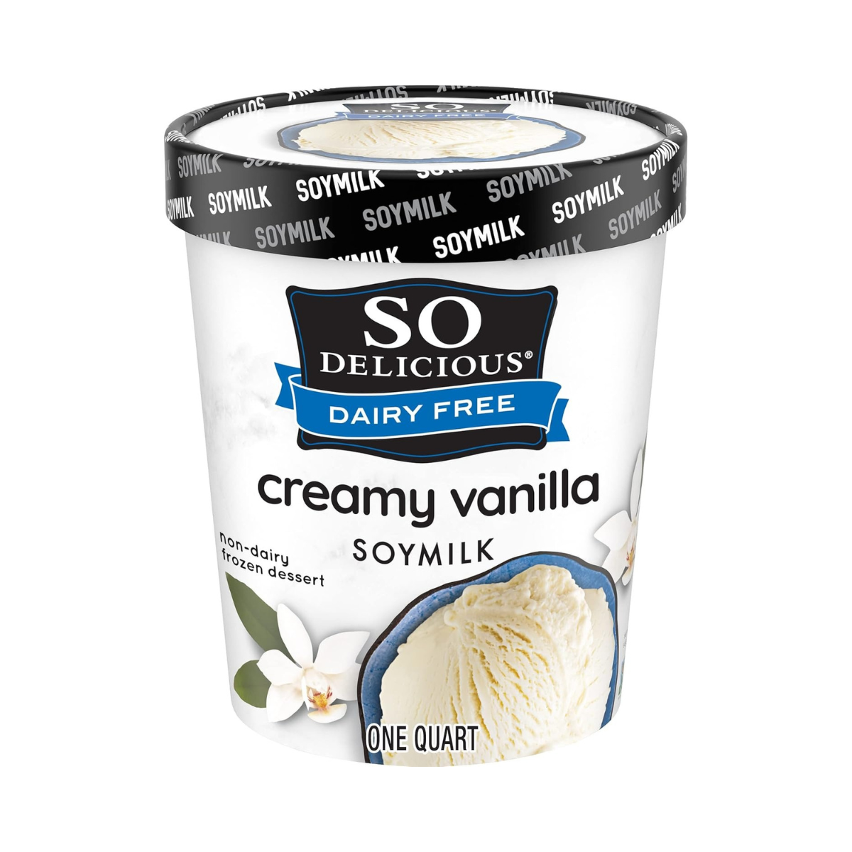 So Delicious Dairy Free Soy Milk Frozen Dessert Creamy Vanilla OG 32oz