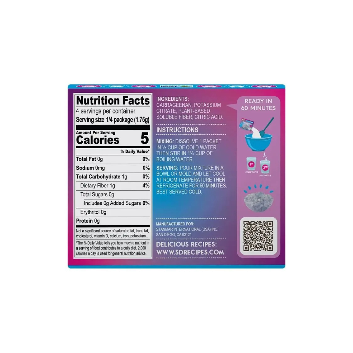 Simply Desserts Unflavored Plant-Based Jel Desserts 0.7oz.