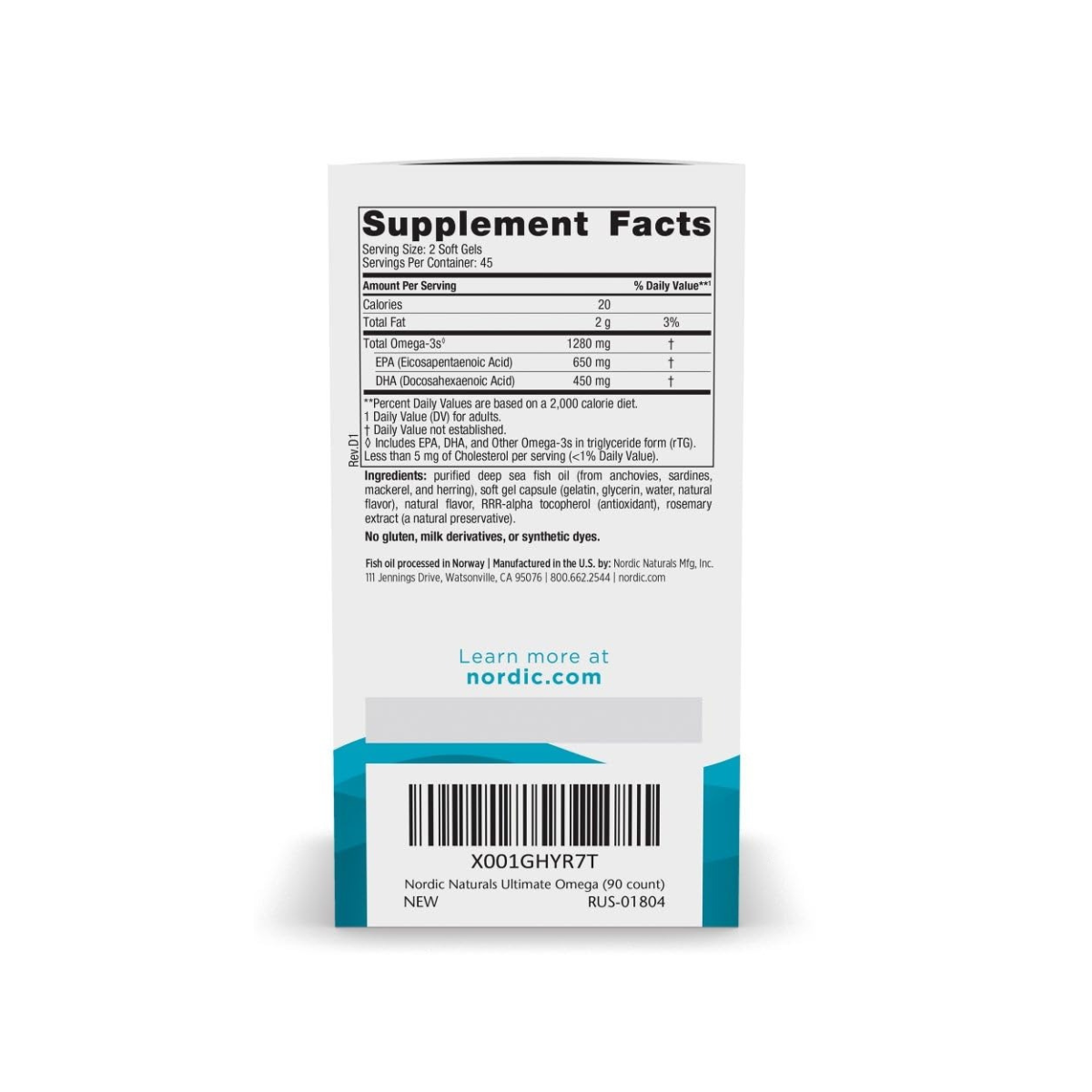 Nordic Naturals DHA from Fish Oil 90c