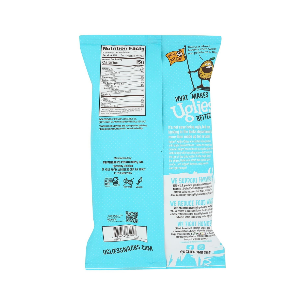 Uglies Sea Salt Kettle Potato Chips 6oz