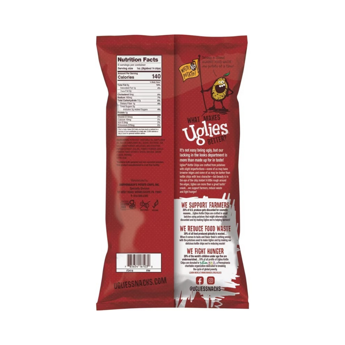 Uglies Bar-B-Que Kettle Cooked Potato Chips 6oz