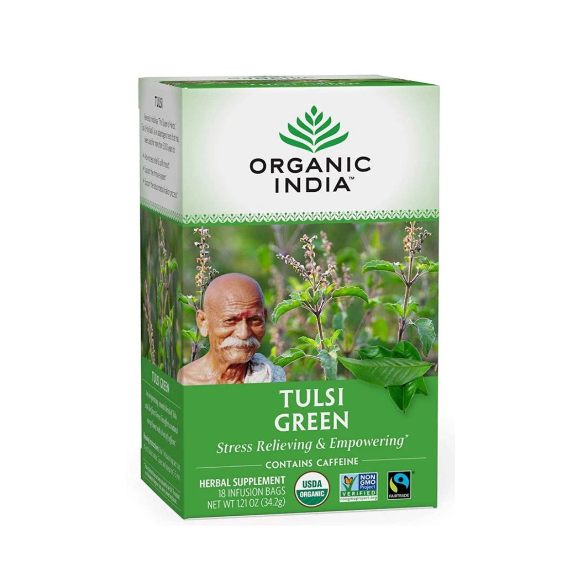 Organic India Tulsi Tea Green Stress GF OG 18c