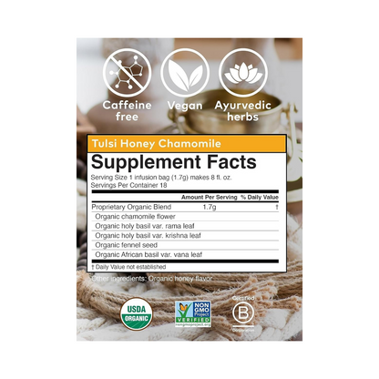 Organic India Tea Tulsi Chamomile Honey 18c