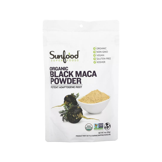 Sunfood Superfoods Organic Black Maca Powder 4 oz