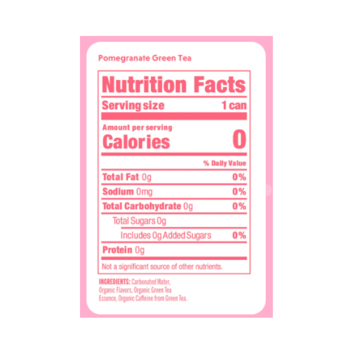 Nixie Organic Sparkling Water Pomegranate Green Tea 12oz