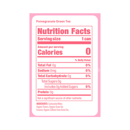 Nixie Organic Sparkling Water Pomegranate Green Tea 12oz