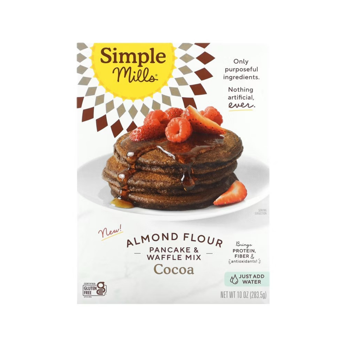 Simple Mills Almond Flour Pancake & Waffle Mix, Cocoa 10oz