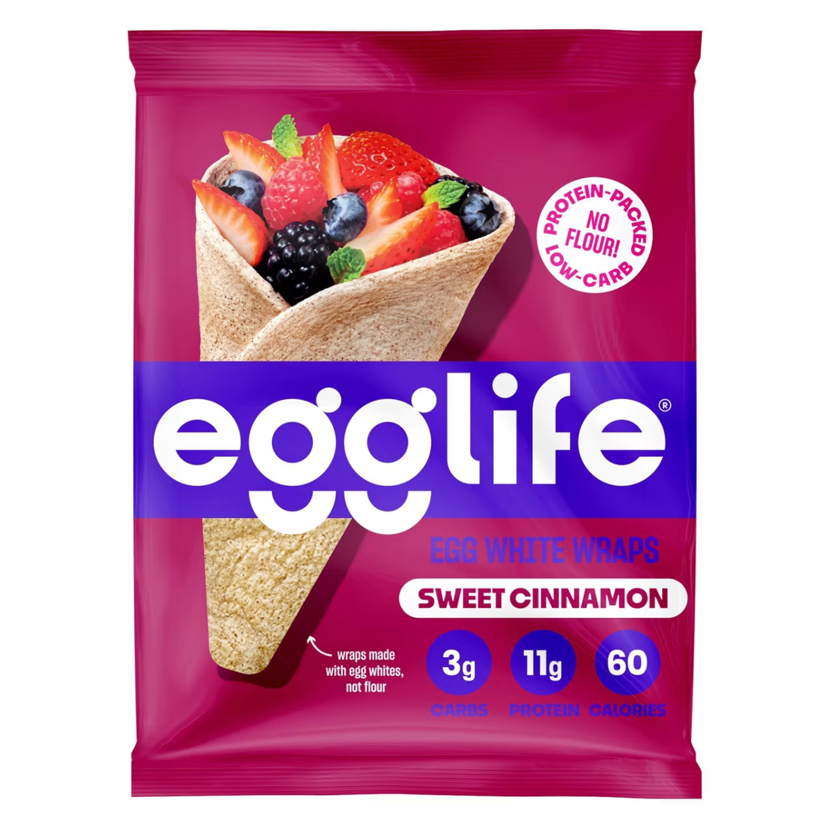 Egglife Sweet Cinnamon Egg White Wraps GF 6c