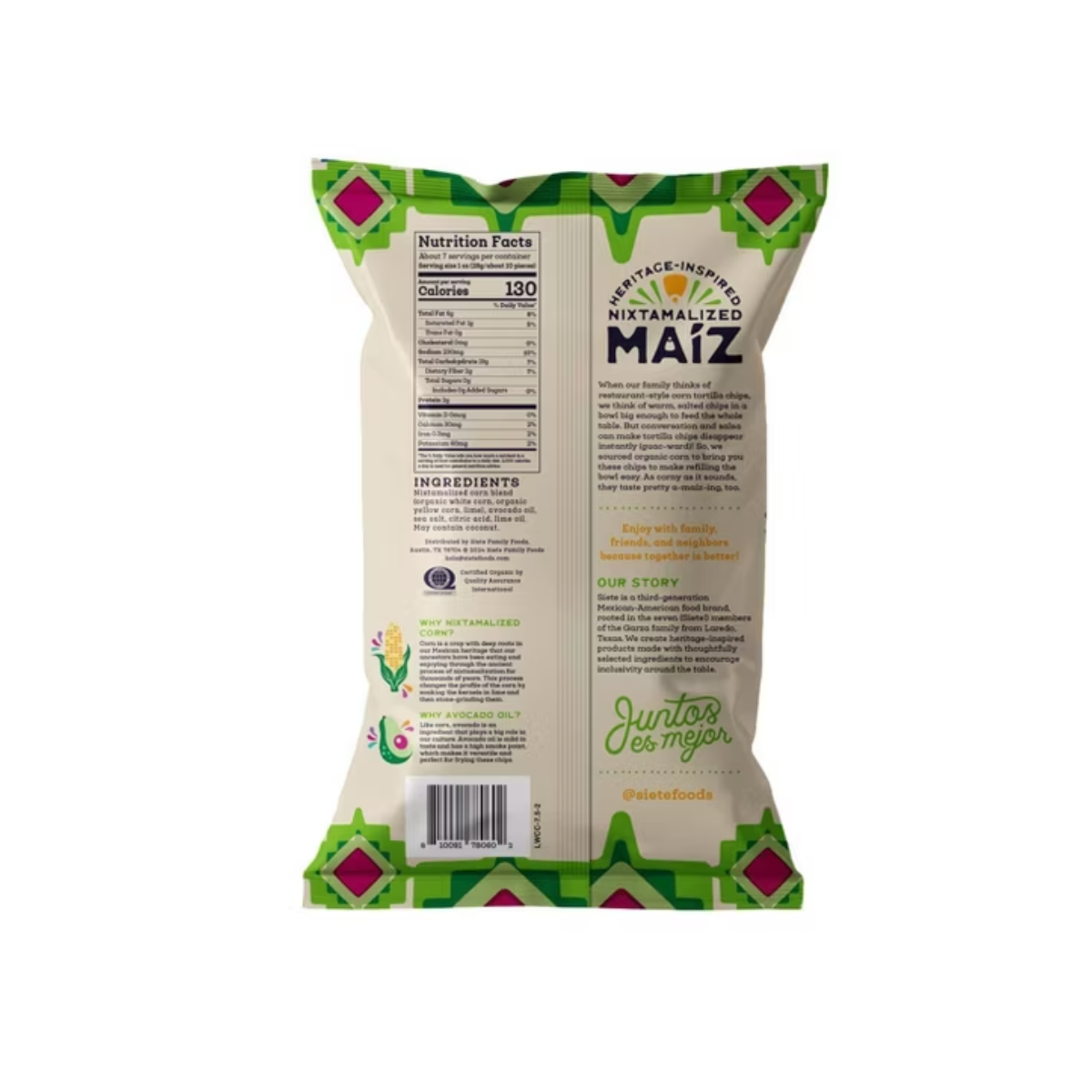 Siete Maiz Lime Corn Tortilla Chips 7.5oz