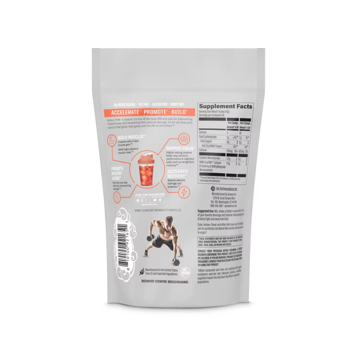 Sunwarrior Active HMB + Creatine Supplement 240g