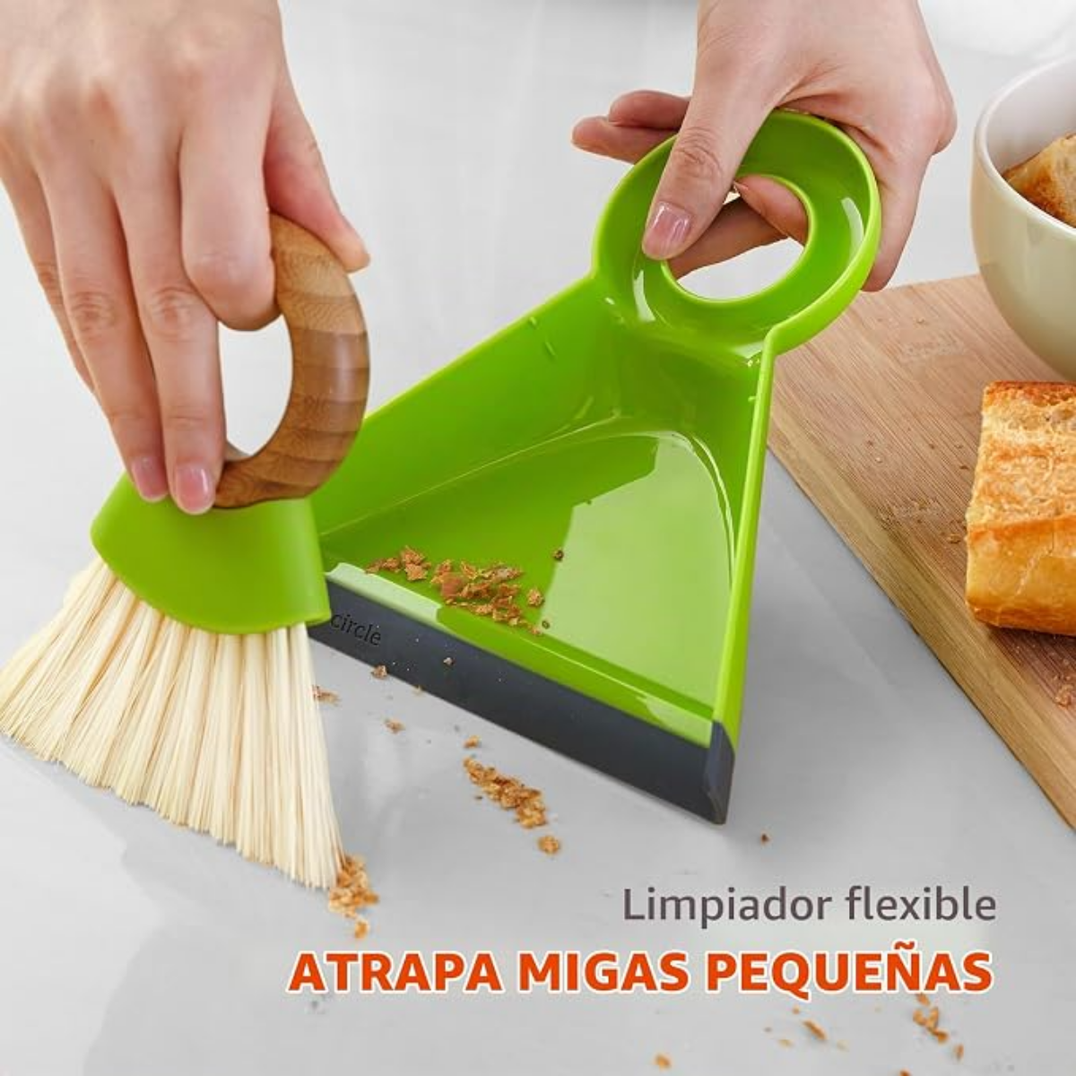 Full Circle Home Tiny Team Mini Brush & Dustpan Set Green