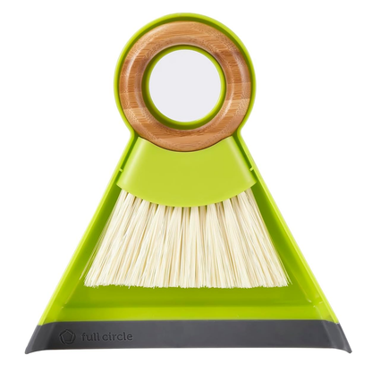 Full Circle Home Tiny Team Mini Brush & Dustpan Set Green