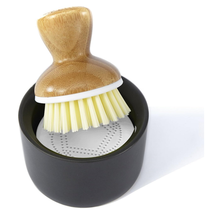 Full Circle Home Bubble Up Ceramic Soap Dispenser and Dish Brush Set