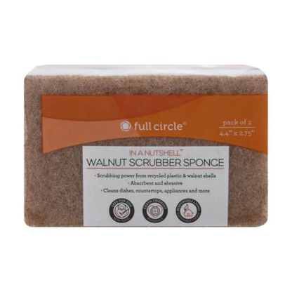 Full Circle Home Walnut Scrubber Sponge 2c