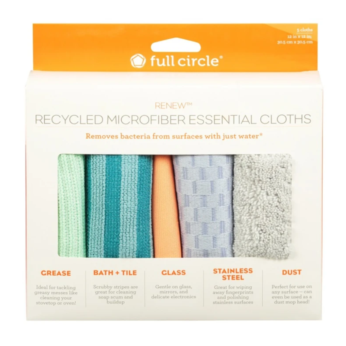 Full Circle Water-Works Essential Cleaning Cloths Set of 5